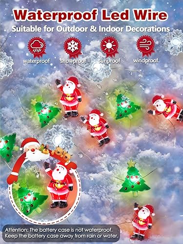 Miniatura 82 de Guirnalda de luces LED en forma de corazones rosas, 3 m, alimentada por pilas, temporizador, luces intermitentes, impermeable, para Navidad