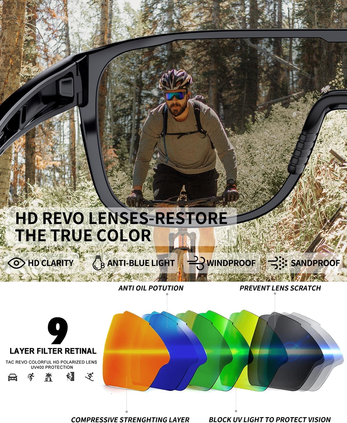 Rosemal Polarized Sports Sunglasses Cycling Sunglasses Running Biking Baseball for Men Women Youth UV400 - Image 2
