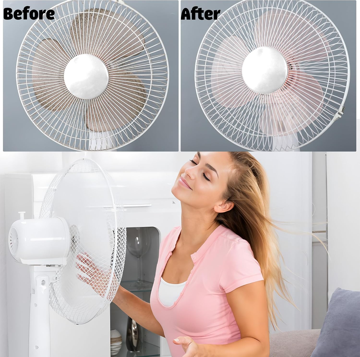Fan Cleaner Brush Bendable Fans Duster Reusable Dust Remover Plastic Dust Cleaner Flexible Microfiber Head Ceiling Brush for Fans Air Conditioning Home Car Vents Curtain Box Fan Shutters, 3 Pcs