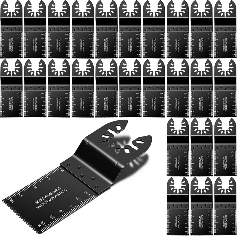 Juego de 100 hojas multiherramienta: hojas de sierra oscilantes y hojas multiherramienta para madera y metal blando con interfaz de liberación rápida, se adapta a DeWalt, Milwaukee, Makita, Dremel, Ryobi, Craftsman, Fein, Bosch OIS y más