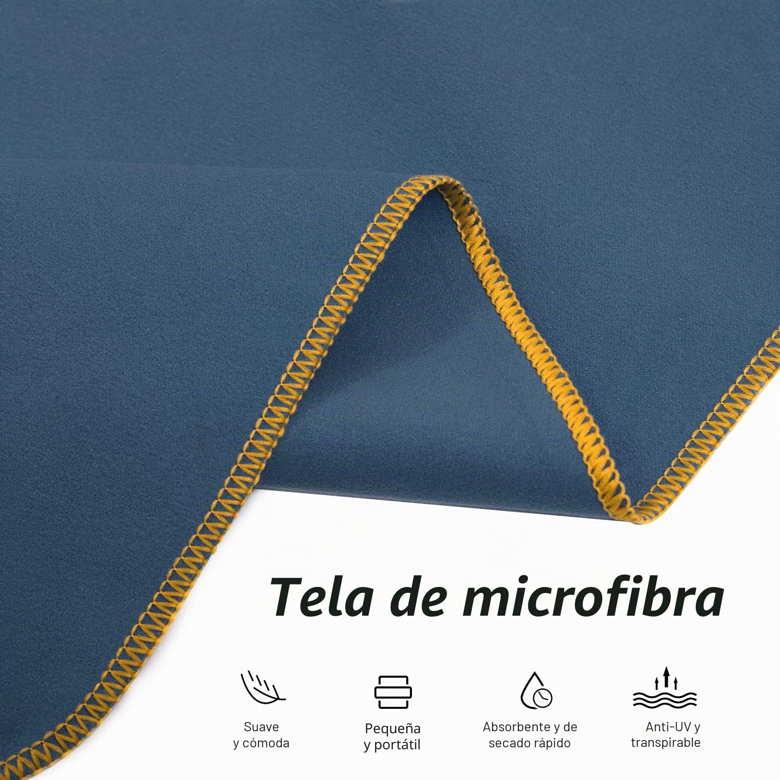 Mokani Poncho de Surf Ligero Compacto Secado Rápido Toalla Adultos Microfibra Playa Azul Oscuro