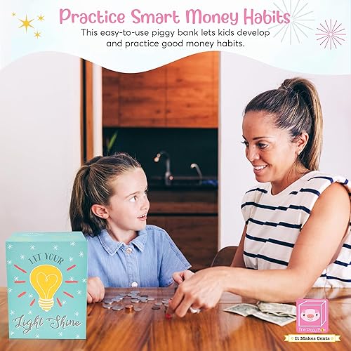 Miniatura 7 de Hucha para ahorrar gastos Enseña a los niños a ahorrar dinero y dar Tres cajones para billetes y monedas Ideal para regalos