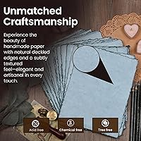 Vista 3 de LEATHER VILLAGE Papel de Acuarela - 6 X 4 pulgadas, 50 Hojas - Papel de Acuarela para Medios Mixtos - 150 GSM Papel Grueso de Algodón Virgen Hecho a