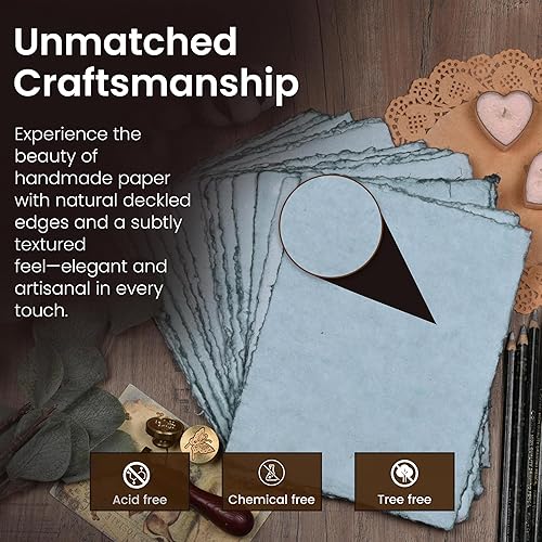 Miniatura 3 de LEATHER VILLAGE Papel de acuarela de 9.5 x 12 pulgadas, 50 hojas, papel de acuarela de medios mixtos, papel de algodón virgen grueso de 150 GSM,