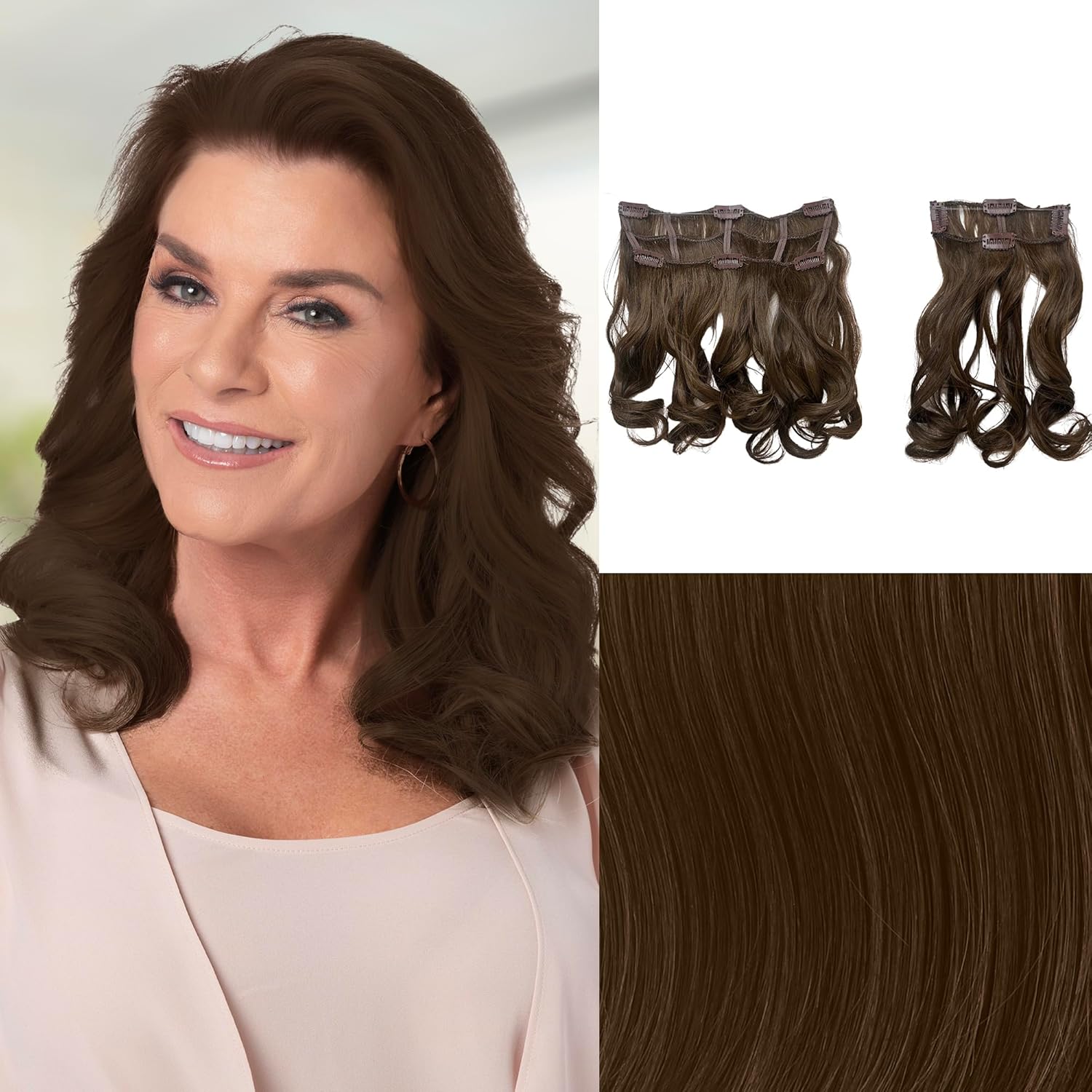 Toni Brattin 2-Piece 10" Curly Hair Extensions - Clip-In Curly Hair Extensions for Fuller & Longer Hair- Synthetic Heat-Friendly Fiber for Women - Easy Wear/Easy Care Hair Accessory- Medium Blonde
