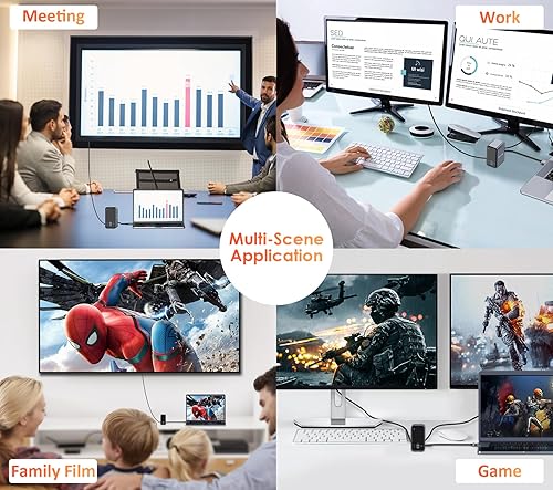 Miniatura 6 de Estación de acoplamiento USB C, doble monitor para MacBook Pro, Estación de acoplamiento para laptop de 15 pulgadas con 2 USB C, doble monitor HDMI