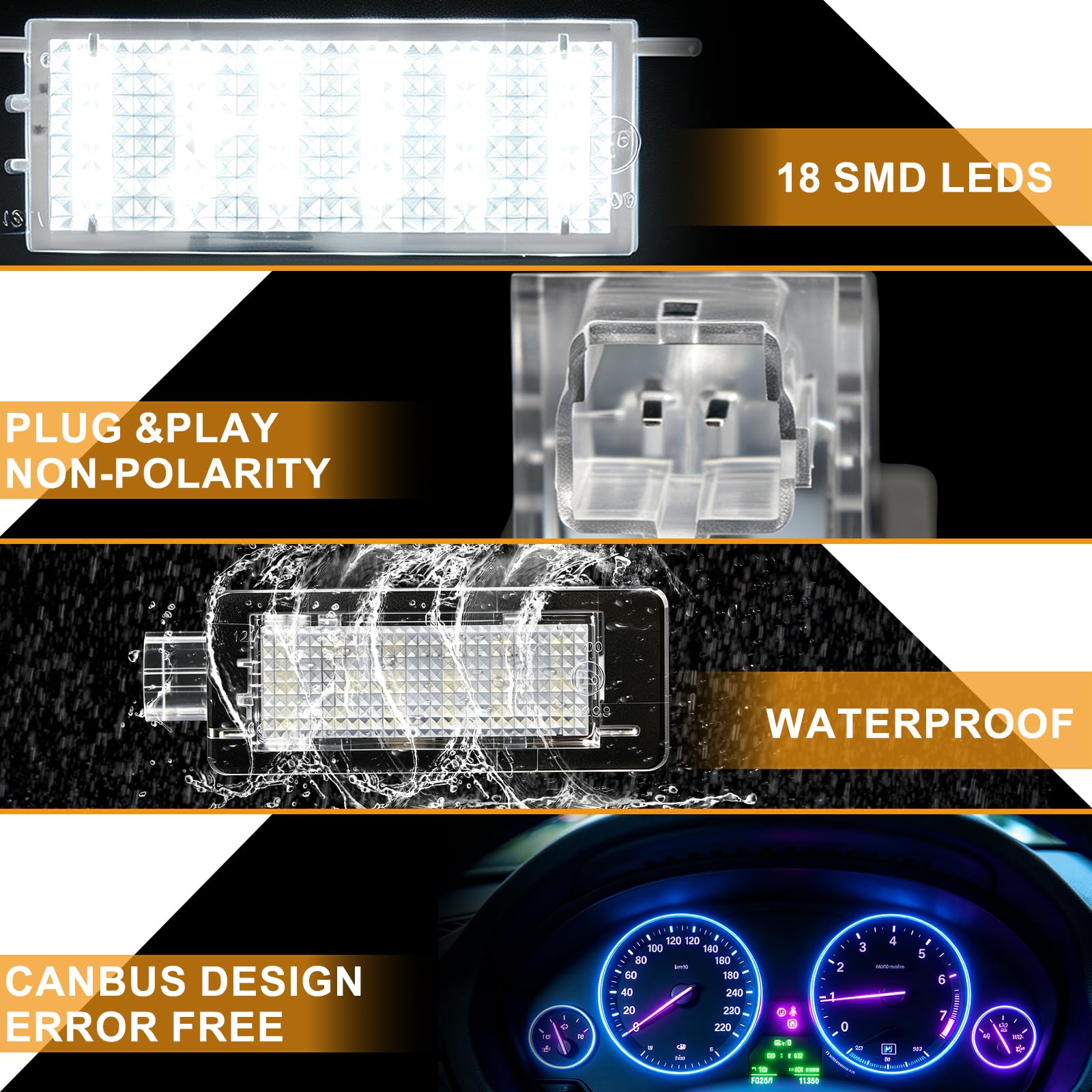 Luci Targa a LED per Renault Espace Scenic Laguna Fluence Captur Modus Dacia Duster Lodgy Logan MCV, Lampada Targa a LED