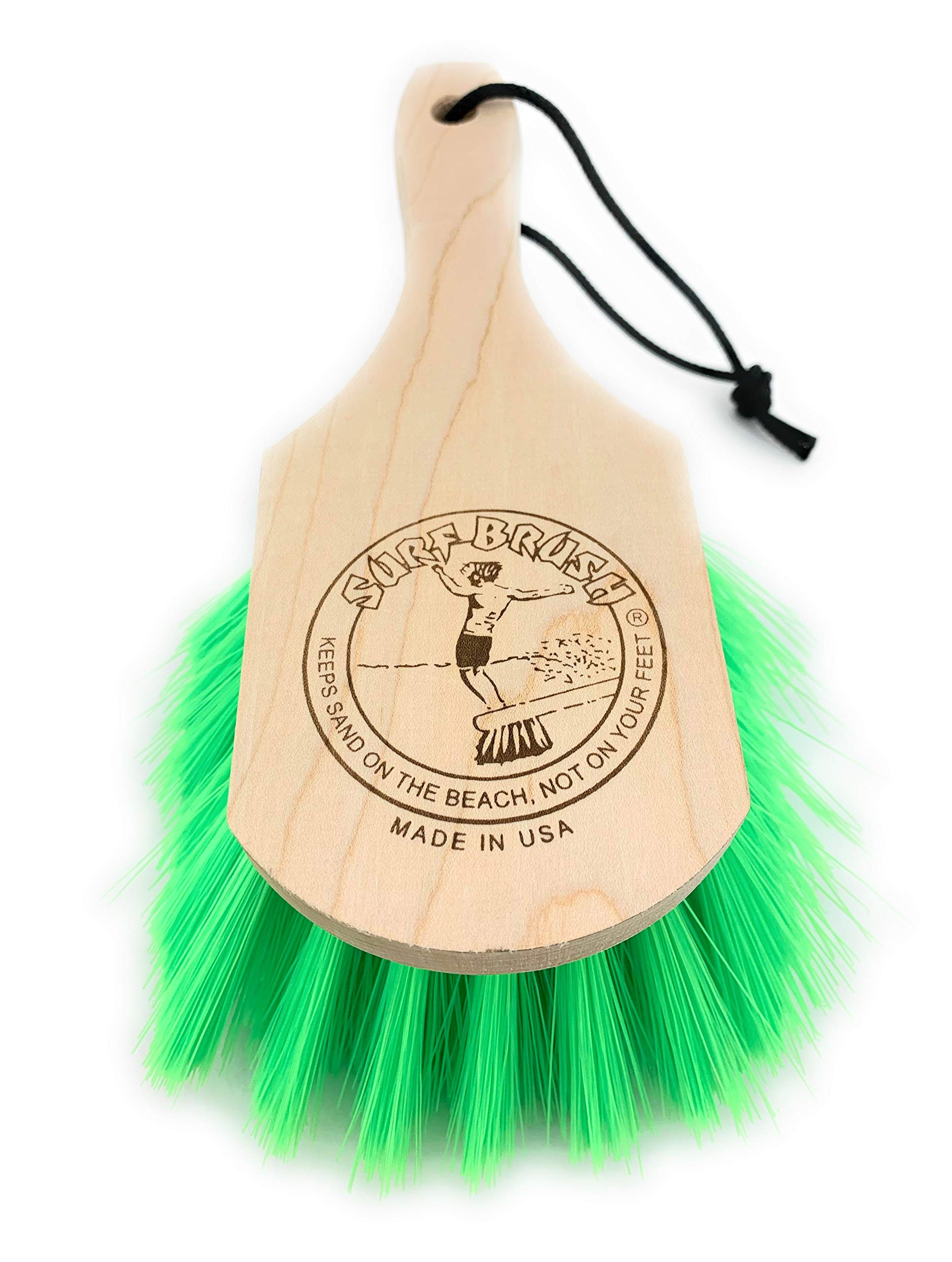 Cepillo de surf de 8 pulgadas con mango de madera personalizado y cerdas verdes