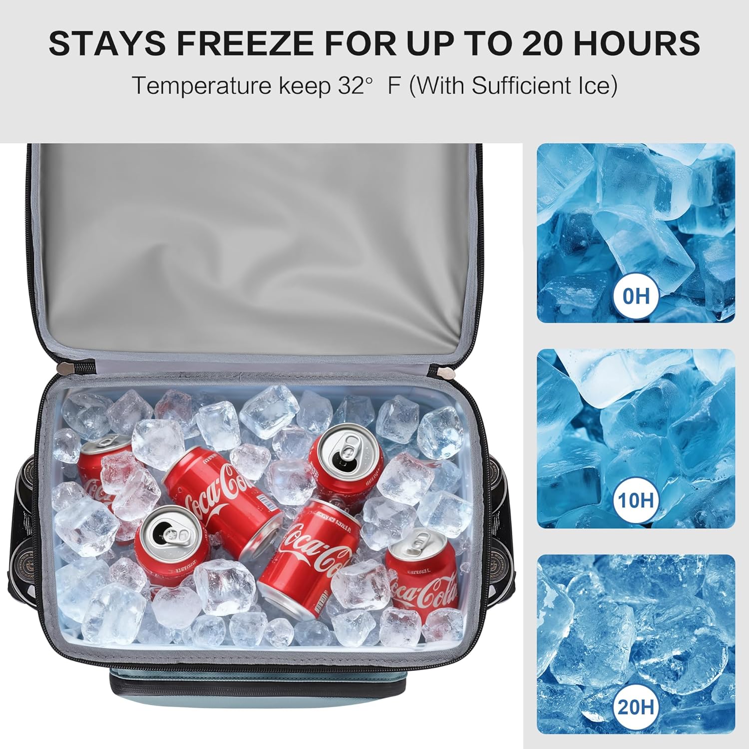 Hulongo Large 52cans Waterproof Insulated Cooler Backpack for Men & Women, Leak Proof Backpack Cooler, Soft, 8Gal