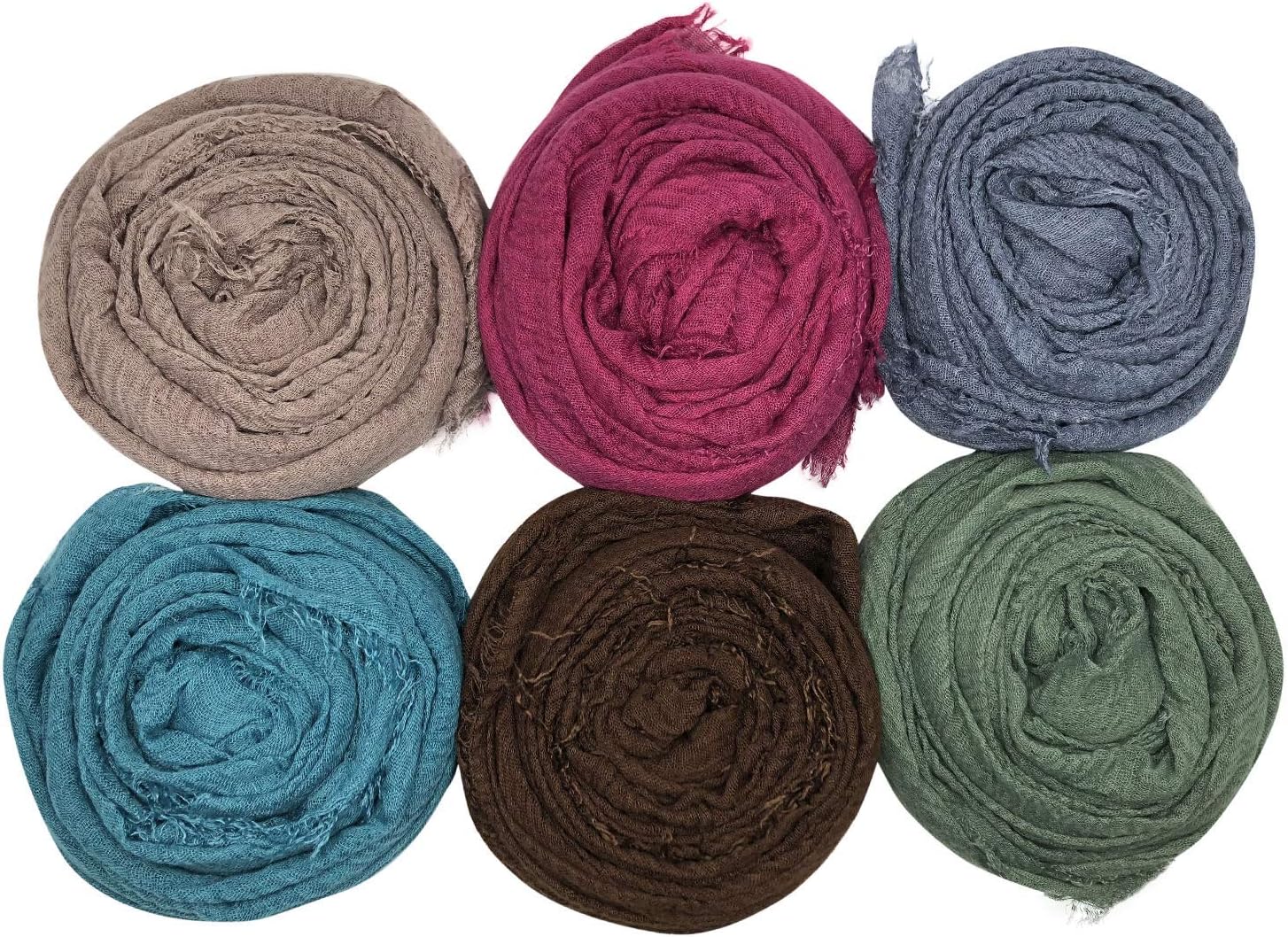 6 PCS Women's Soft Shawl and Wrap, Long Scarf, Big Head Scarf