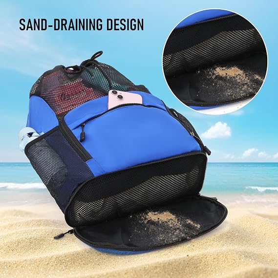 Drawstring Backpack Beach Backpack with Shoe Compartment & Wet Pocket