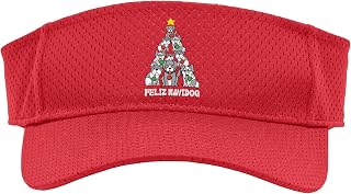Dog Christmas Tree Feliz Navidog Funny Xmas Men Women Kids Sport Sun Visor