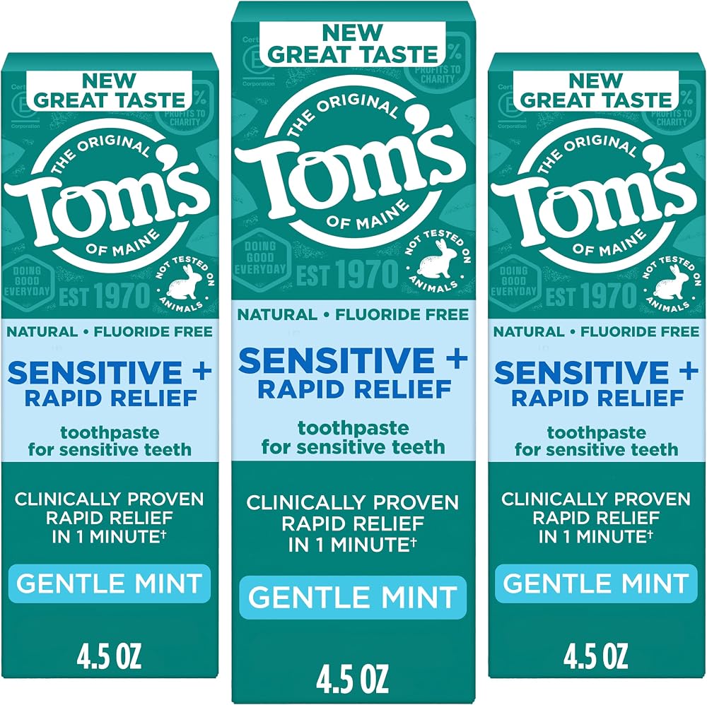 Tom's of Maine Rapid Relief 민감성 치약, 민트, 3팩, 127.6g(4.5온스) — 사진 1