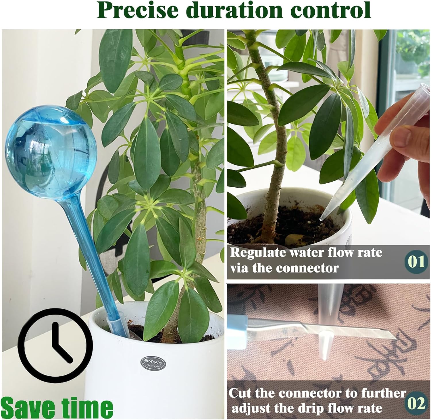 10Pcs Plastic Plant Watering Globes ，Self Watering Bulbs for Indoor &Outdoor Potted Plants，Plant Watering Devices,Automatic Watering Spikes for Daily & Vacation（Large*5+Small*5） image 4