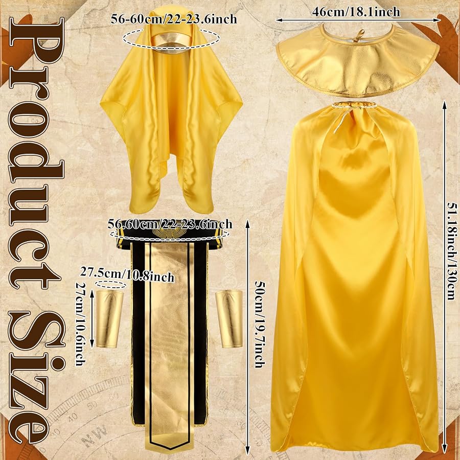 Disfraz De Faraón Egipcio Para Hombre, Talla M-L – Incluye Nemés Dorado Y Negro Con Cobra, Túnica Blanca, Pectoral Alado, Cinturón Con Faldellín Y Brazaletes Dorados Con Gemas Azules