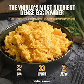 70 Egg Equivalent Nutrient Survival Vitamin Powdered Eggs Blend, Freeze Dried Prepper Supplies & Emergency Food Supply, 33 Essential Nutrients, Gluten Free, Shelf Stable Up to 25 Years Cage Free