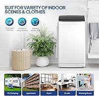 Vista 6 de ROVSUN Lavadora portátil de 17.8 libras, máquina de lavandería eléctrica completamente automática con tambor de acero inoxidable, lavadora compacta