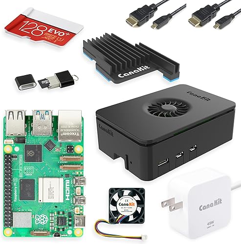 CanaKit Raspberry Pi 5 Starter Kit PRO - Turbina Negro (128GB Edition) (8GB RAM)