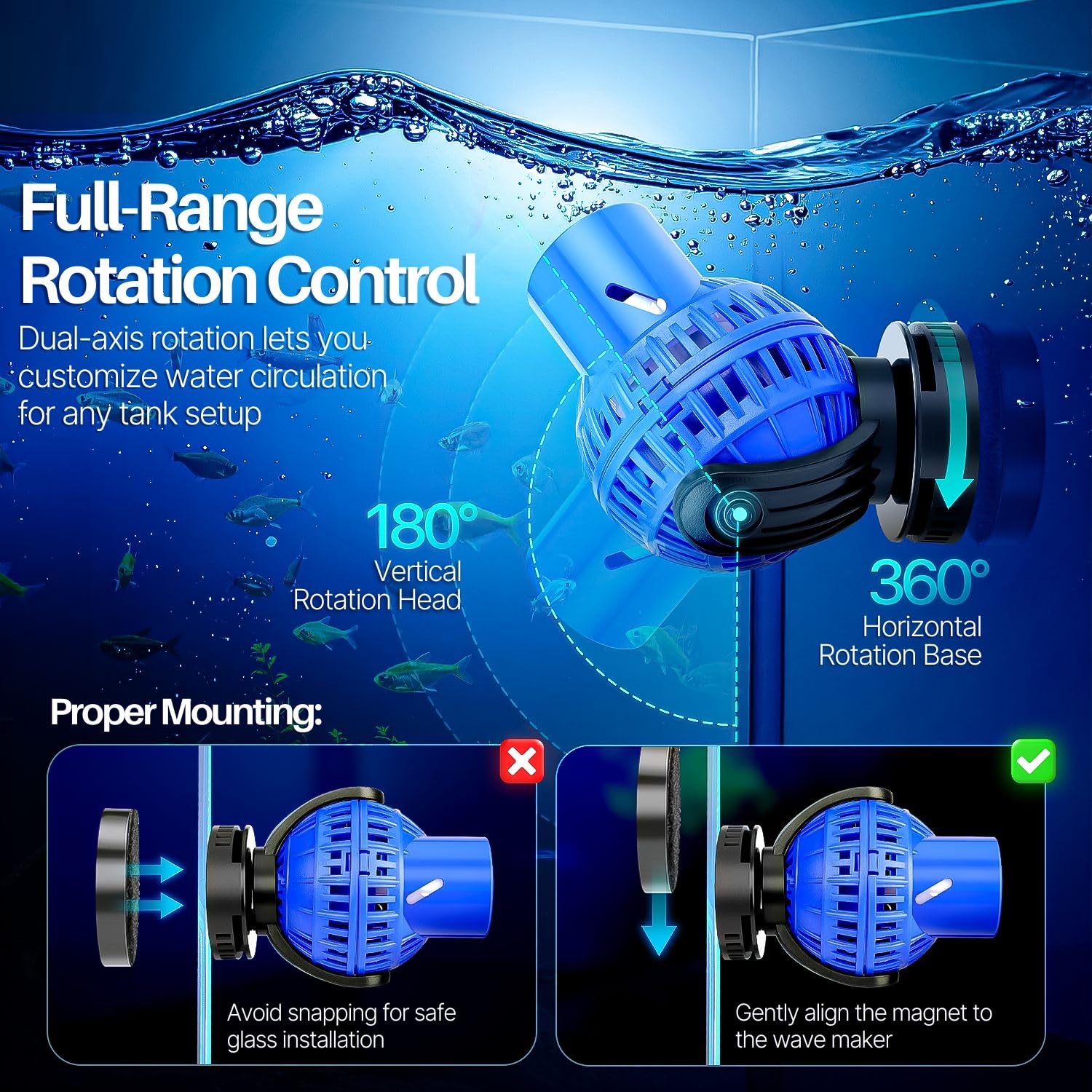 Amazon.co.jp: Flexzion パワーヘッド 水族館用 2200GPH 水中で調節