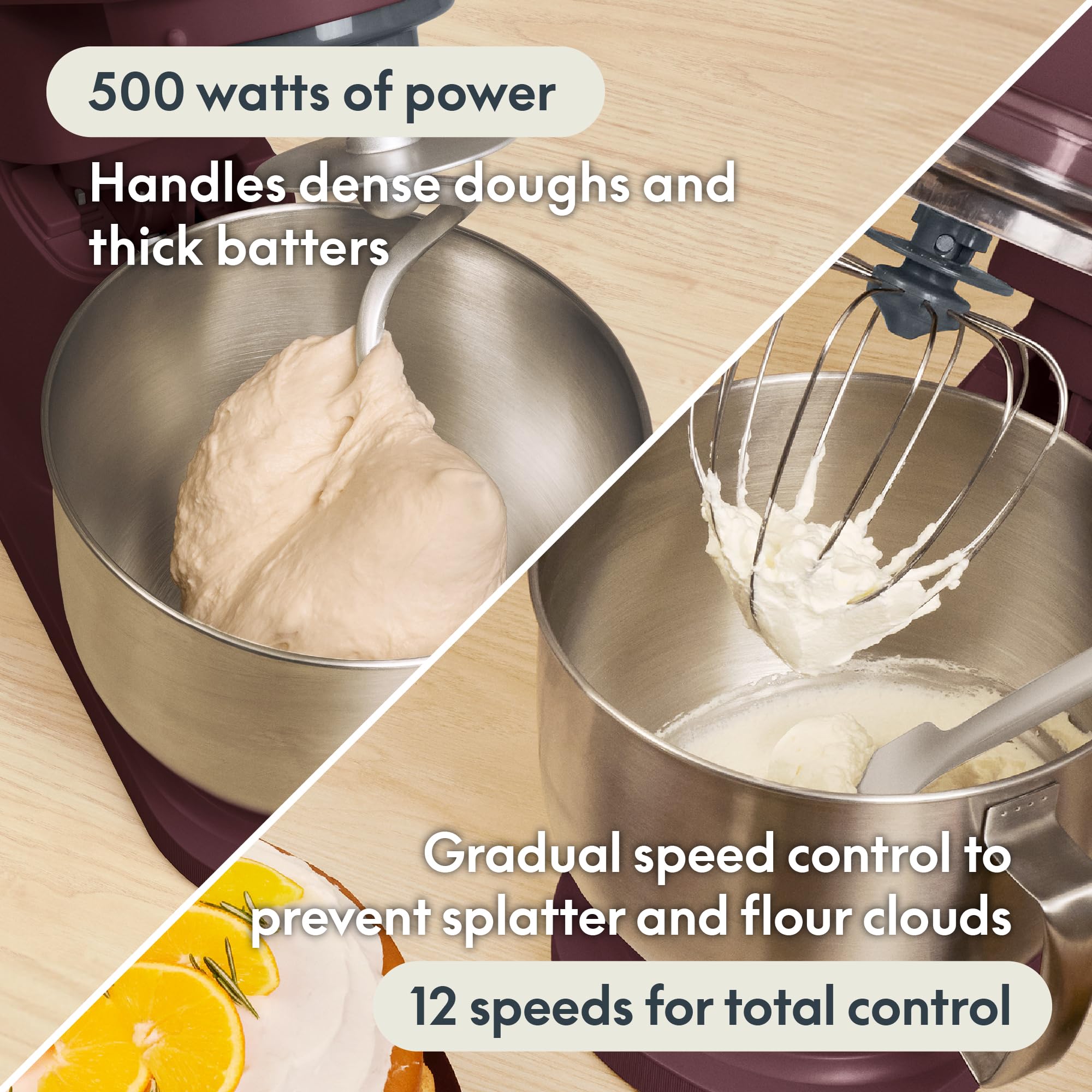 bella STIR 5.3Qt Tilt-Head Stand Mixer, 12-Speed Countertop Mixer, Fig view 3