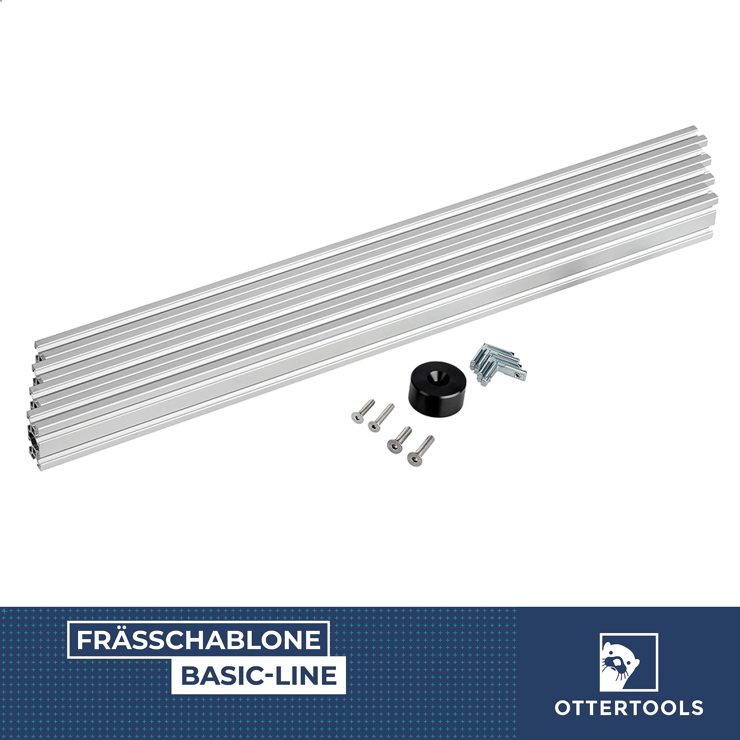 Szablon do frezowania Basic-Line do prostokątnych wycięć z frezarką górnowrzecionową – regulowany (500 mm x 500 mm)