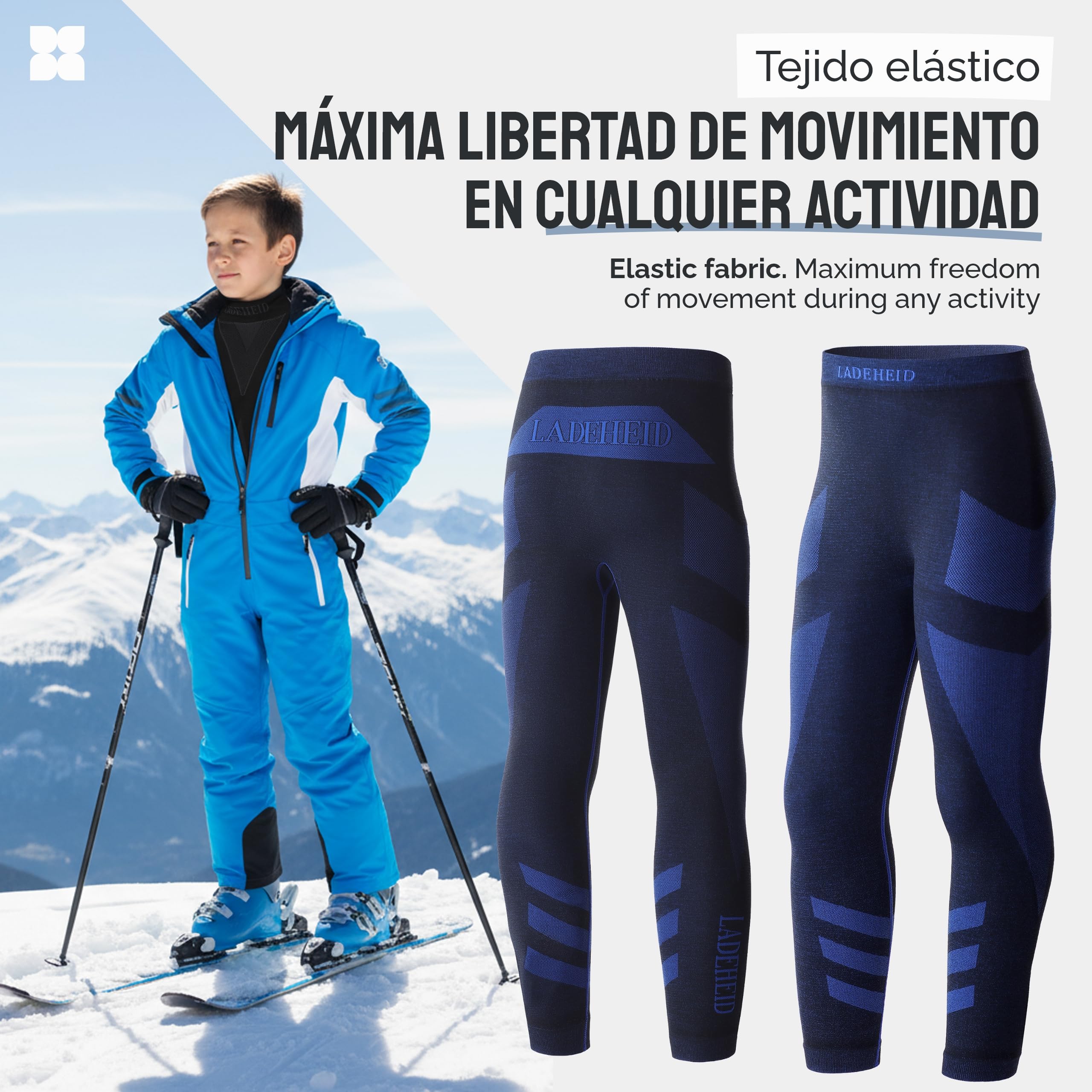Ladeheid Calzoncillos Térmicos Largos Ropa Interior Unisexo Niños LAGI008