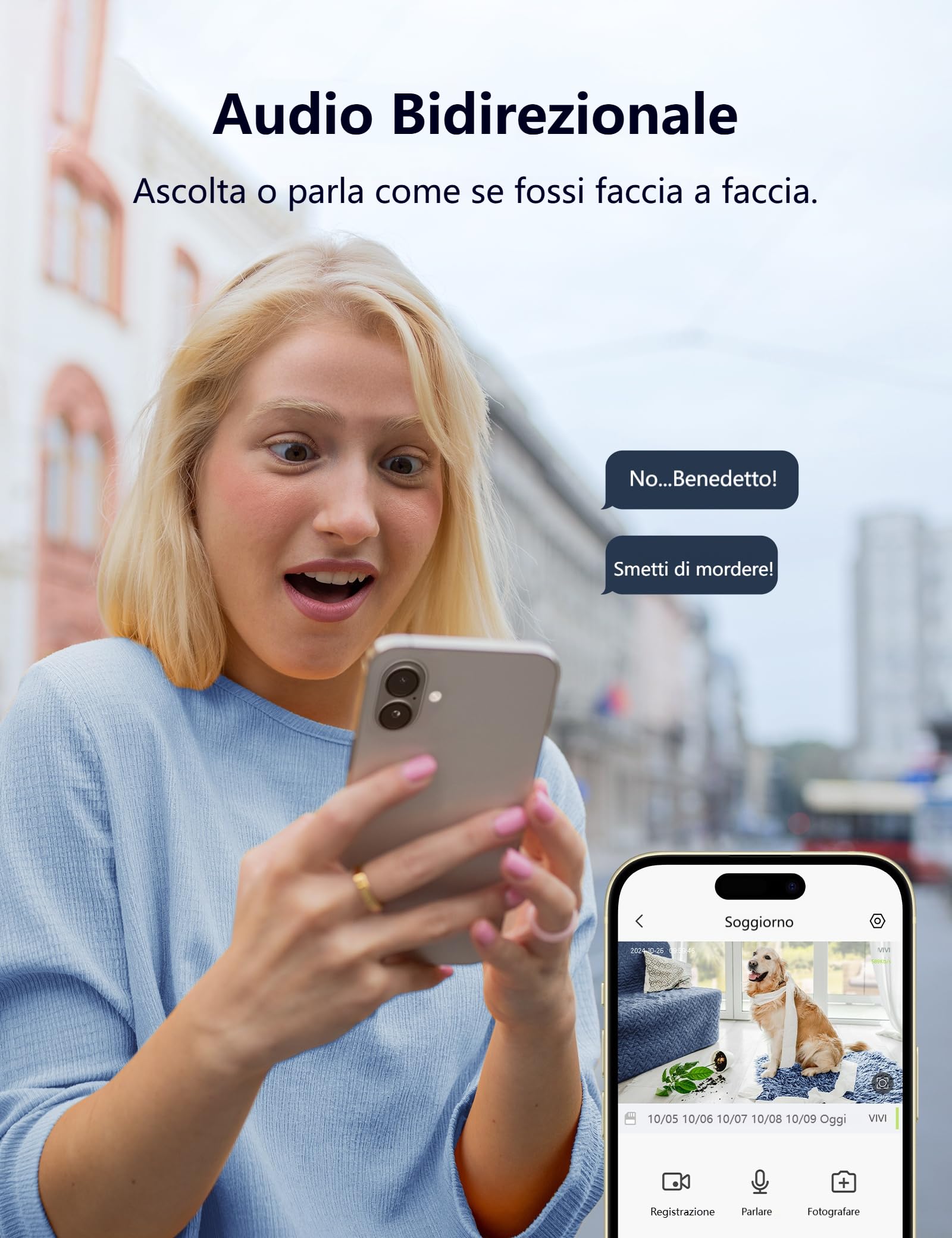 GNCC 2K Telecamera WiFi Interno 2.4/5GHz Visione Notturna Nero(Pack da 4)