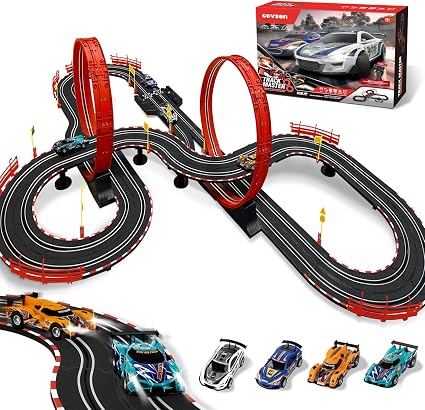 Slot Car Race Track Sets for Kids -30FT Electric Race Car Track