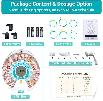 Amazon.com: Zoksi New Bluetooth Smart Automatic Pill Dispenser, Electronic  Medication Dispenser for Elderly, 28 Compartments Medicine Organizer with  Triple Reminder : Health & Household