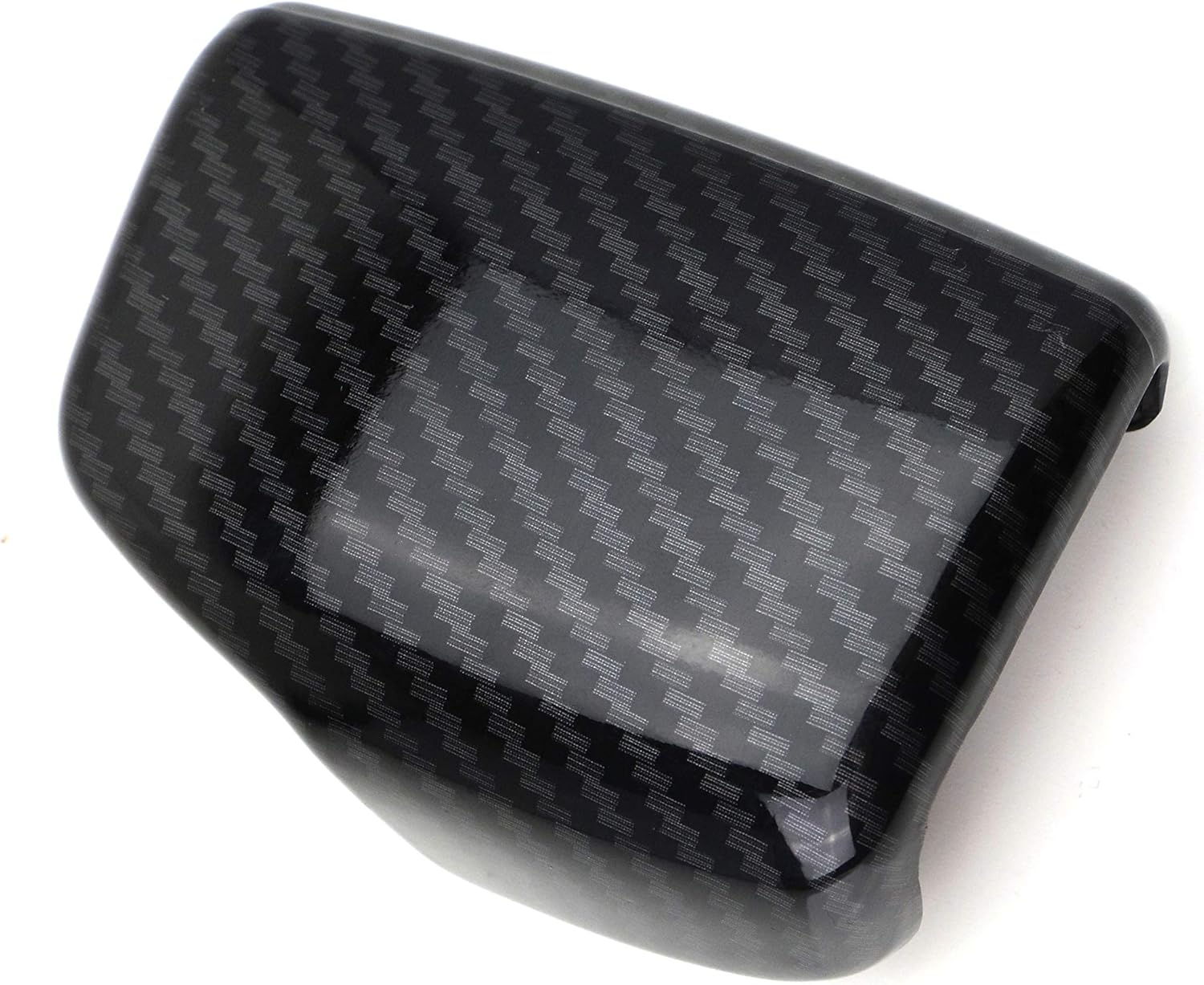 iJDMTOY Glossy Black Carbon Fiber Pattern Shift Knob Cover Shell Compatible with 2017-up Audi A4 A5 S5 RS5 Q7, 2018-up Q5, etc