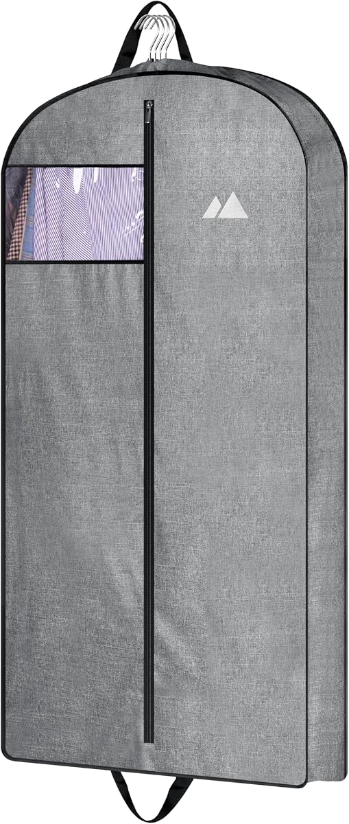 43" Heavy Duty Hanging Garment Bags for Travel Suit Bag for Men Waterproof Oxford Fabric Suit Cover for Traveling Monogrammed Closet Clothes Storage