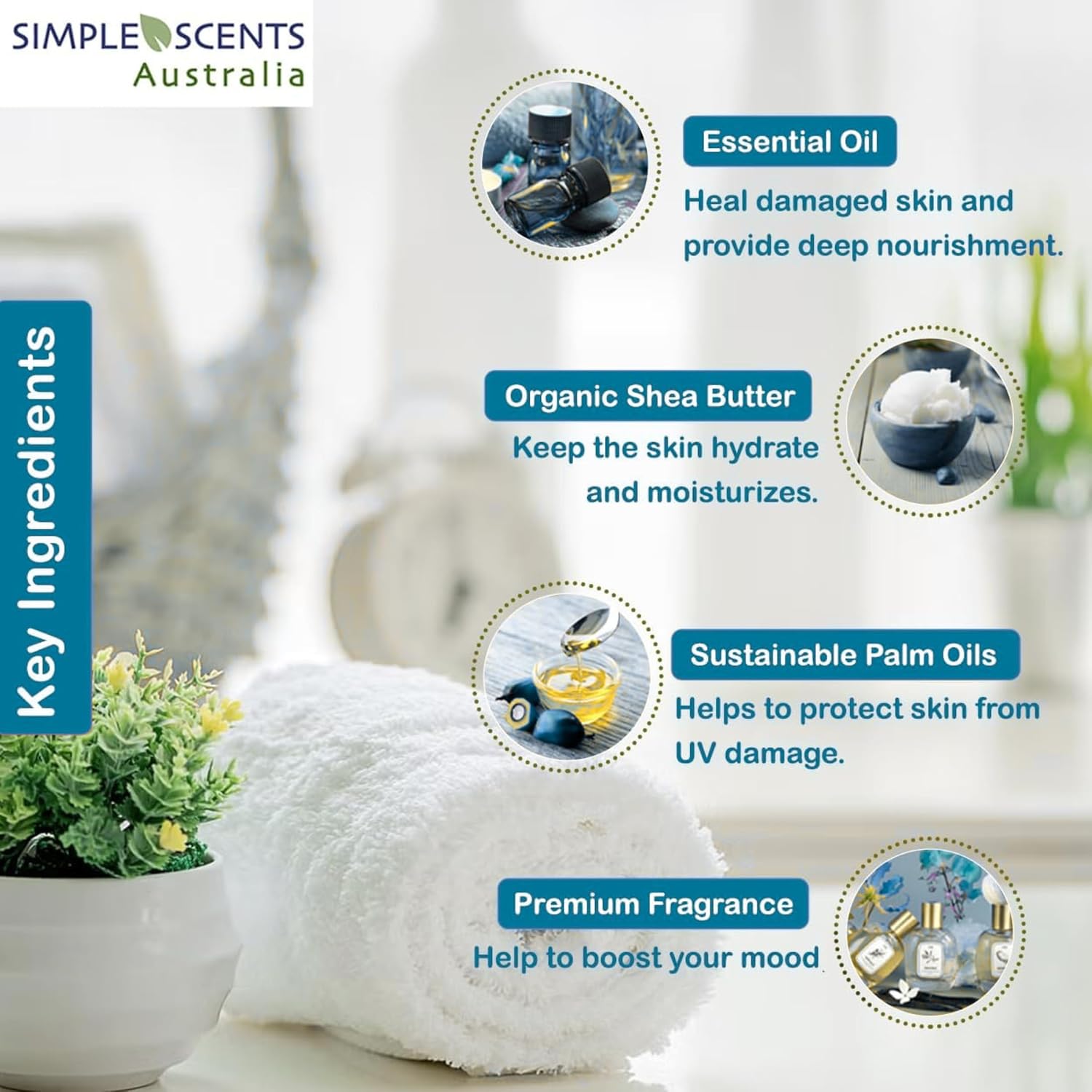 Simple Scents Australia Assorted 6 PCS Natural Soap Bars, Assorted Coastal Woods, 3.5oz Each Moisturizing French Triple Milled Soap Bars Enriched with Shea Butter, Pure Plant Oil Body Bar