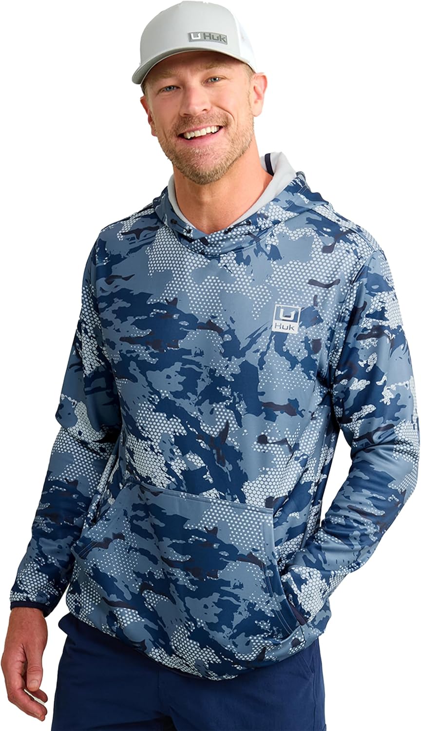 HUK - Men's Cold Front Hoodie, Performance Fishing Layering Hooded Shirt