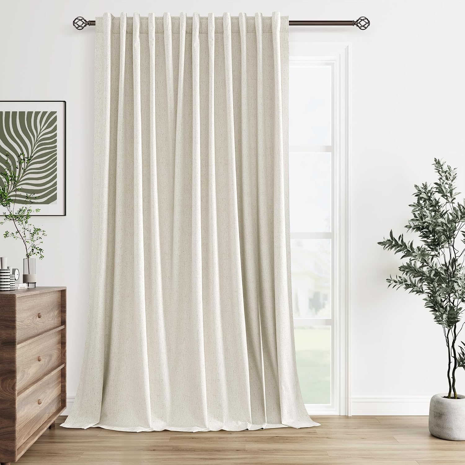Amazon.com: Guken 100% Blackout Extra Wide 100 Inch Linen High Ceiling ...