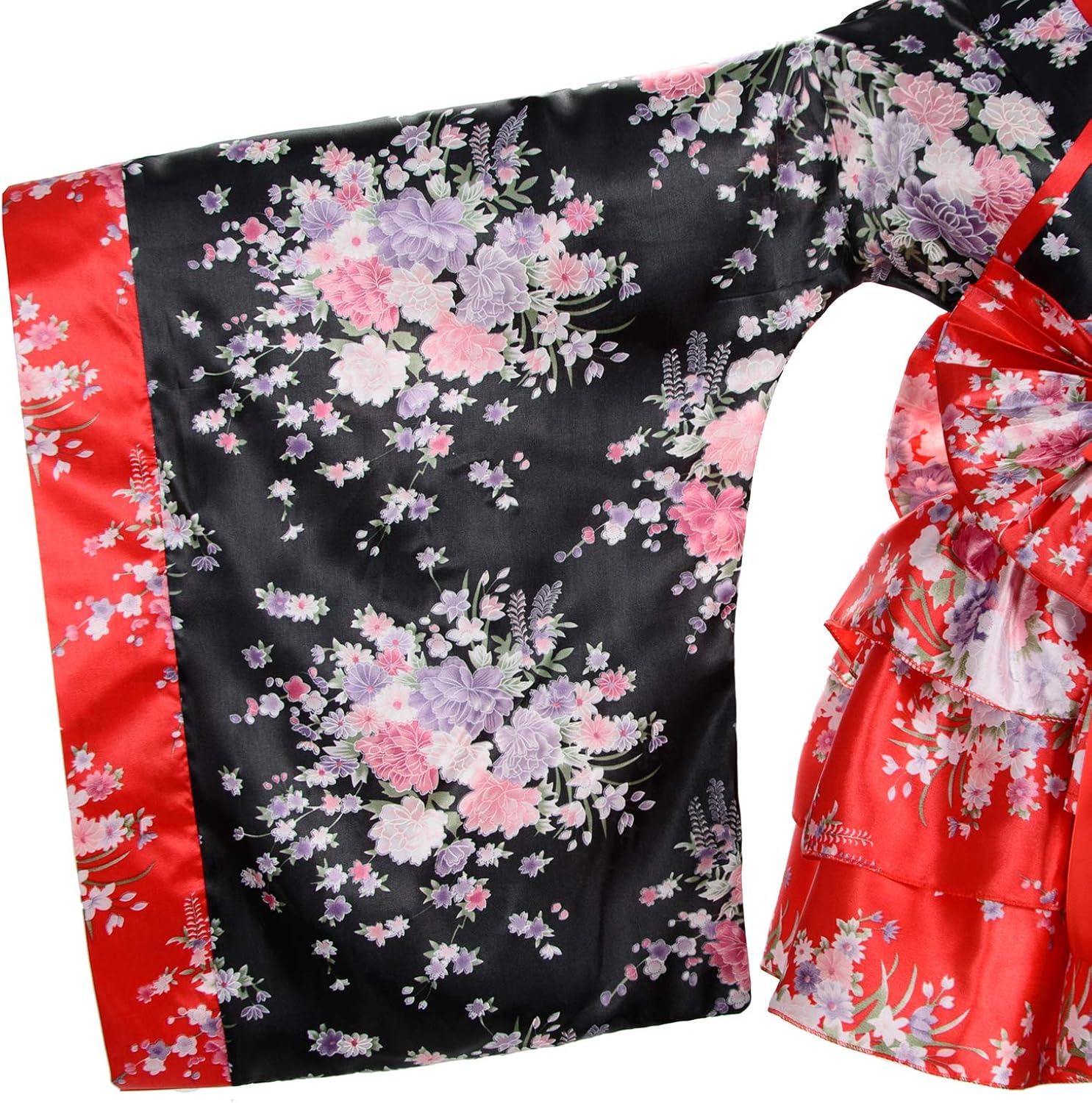 Miniatura 8 de Disfraz de kimono con estampado de flores de Lolita Cherry Sakura de anime japonés DHF001 color rosa Rosado