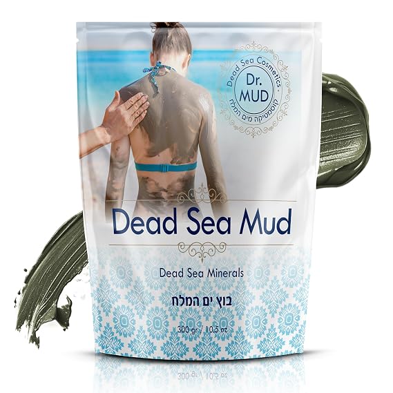 Dr. Muds Dead Sea Mud Body Mask from Israel, 10.5 Oz Black Clay Body Treatment with Natural Dead Sea Minerals Deep Cleansing Skin & Beauty Mask Skin Care Detox Product for Men & Women