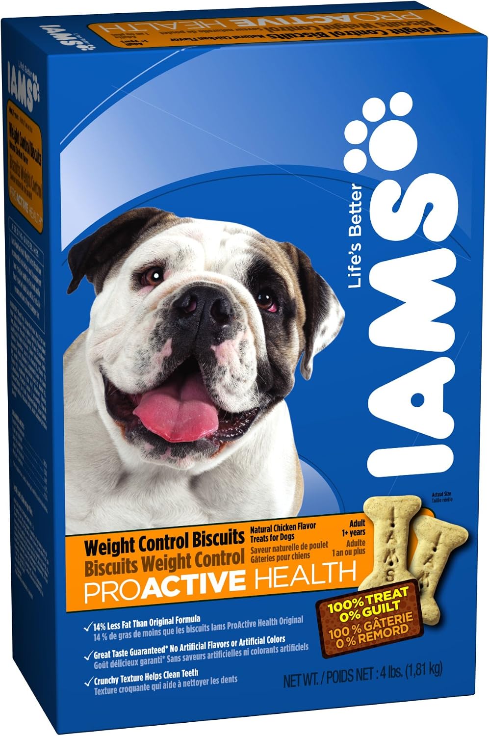 Iams Proactive Health Adult Dog Weight Control Biscuits 4 Pounds (Pack Of 6) (Discontinued By Manufacturer)