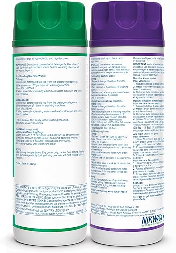 Miniatura 2 de Nikwax Down, Down DUO-Pack, 10.1 fl oz, limpieza de lavado e impermeabilización añade repelencia al agua DWR a chaquetas rellenas de plumón, ropa