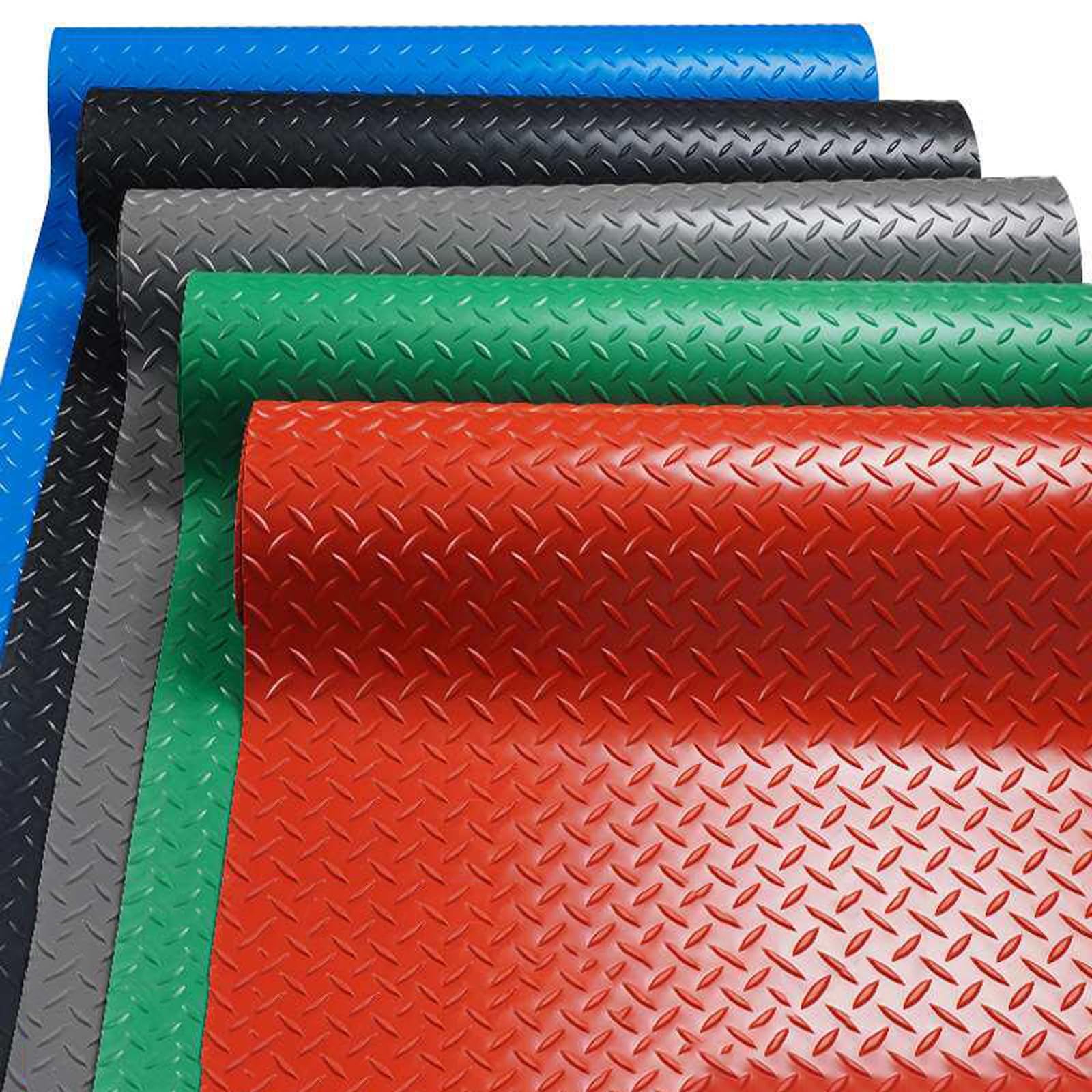 Tapis de stationnement de magasin de garage en PVC gris pour gymnases et remorques