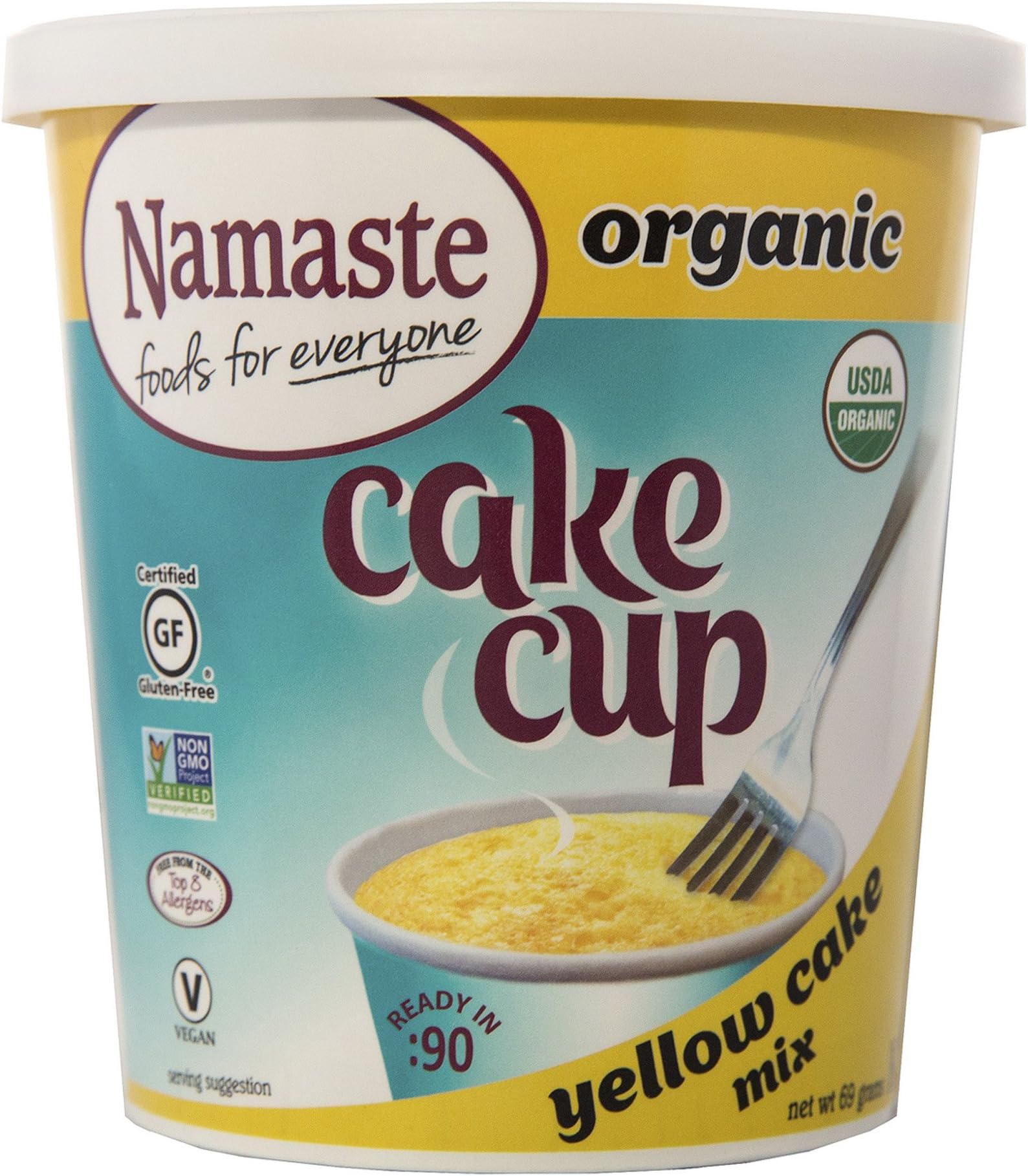 Namaste Foods Gluten Free Organic Cake Cup, Yellow, 2.43 Ounce (Pack of 12) – Allergen Free