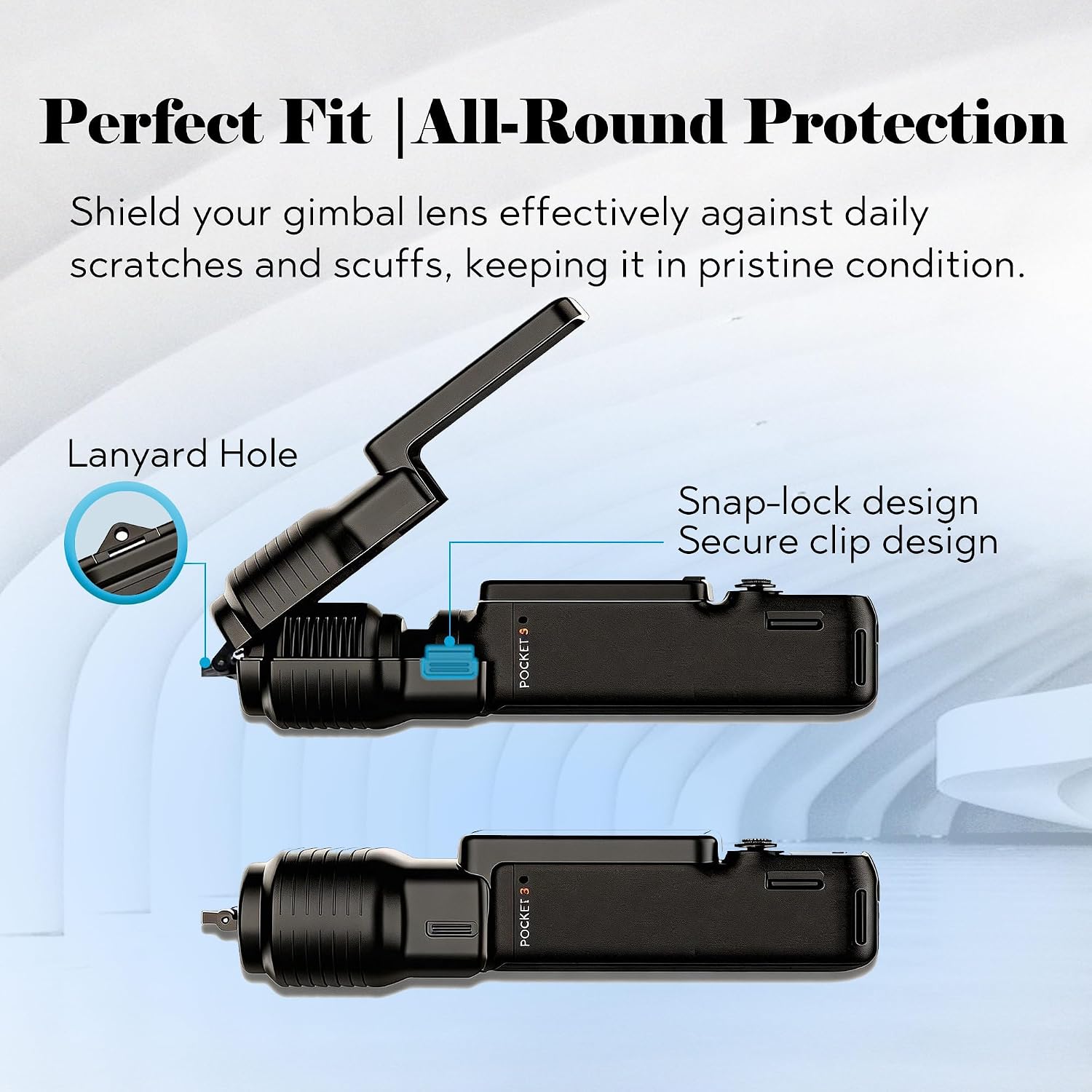 Gimbal Screen Protective Cover for DJI Osmo Pocket 3 Accessories, Lens Cap Hard Case for Xtra Muse Accessories with Lanyard Hole,Semi Transparent Design, Quick Open/Close