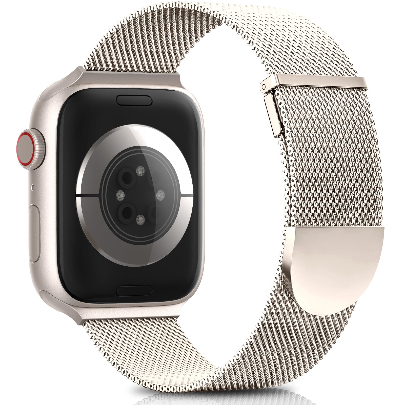 Higgs Ersatzarmband Kompatibel mit Apple Watch Armband 46mm 45mm 44mm 42mm 41 mm 40mm 38mm 49mm, Magnetisch Einstellbar Edelstahl Metall Armbänder für iWatch SE3 2 Series 11 10 9 8 7 6 5 4 Ultra3 2 1