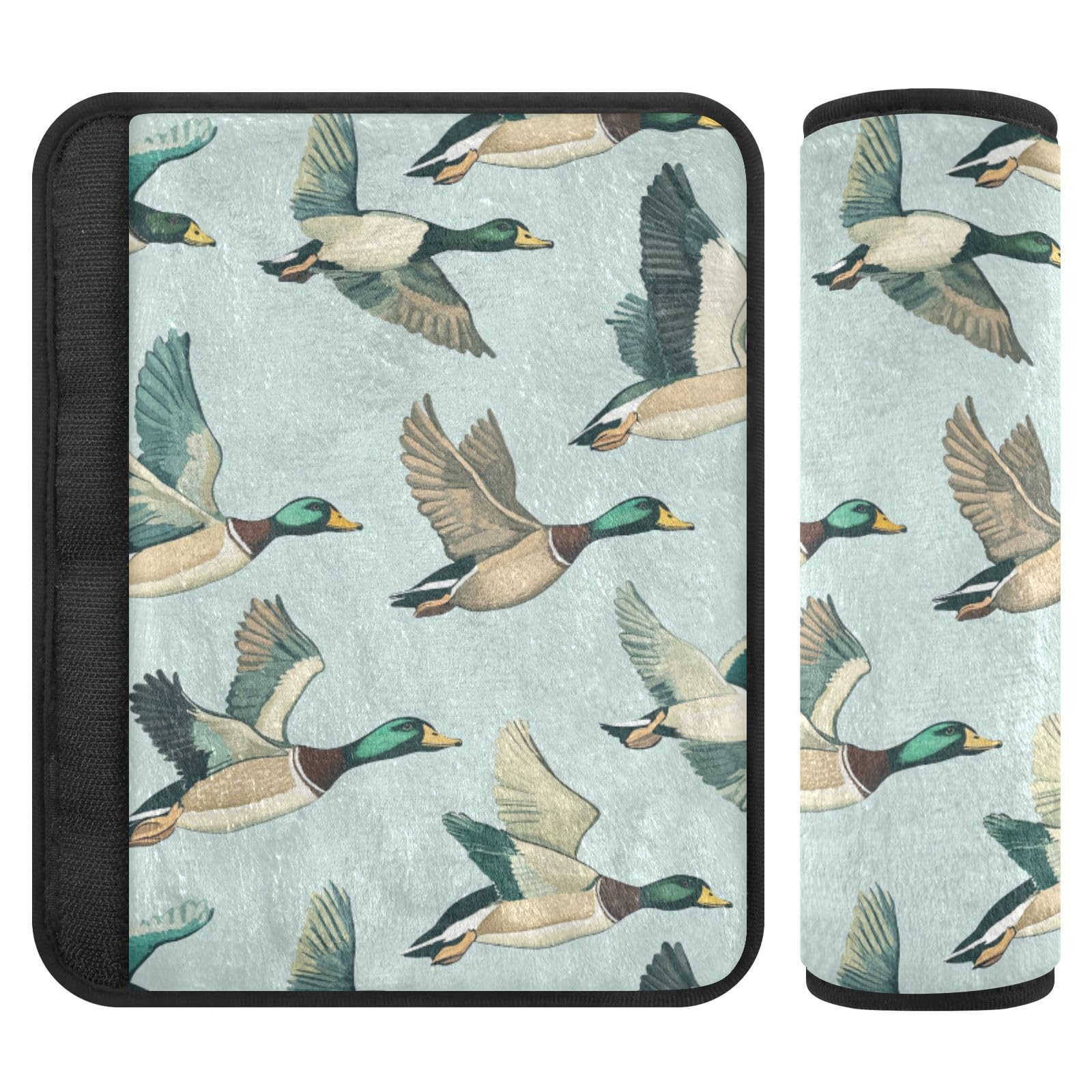 Seat Belt Covers 2 Pack Duck Mallard Car Seat Strap Covers Super Soft Flying Sky Car Seat Neck Cover for Boys Girls Adults Babies M