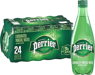 Perrier Carbonated Mineral Water Plastic Bottles, Original, 16.9 Fl Oz (Pack of 24), 405.6 Fl Oz