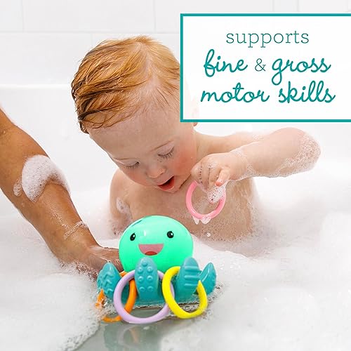 Miniatura 2 de Infantino Atrapasador de anillos iluminados: pulpo iluminador con cinco anillos de lanzamiento para habilidades motoras finas y gruesas en bebés y