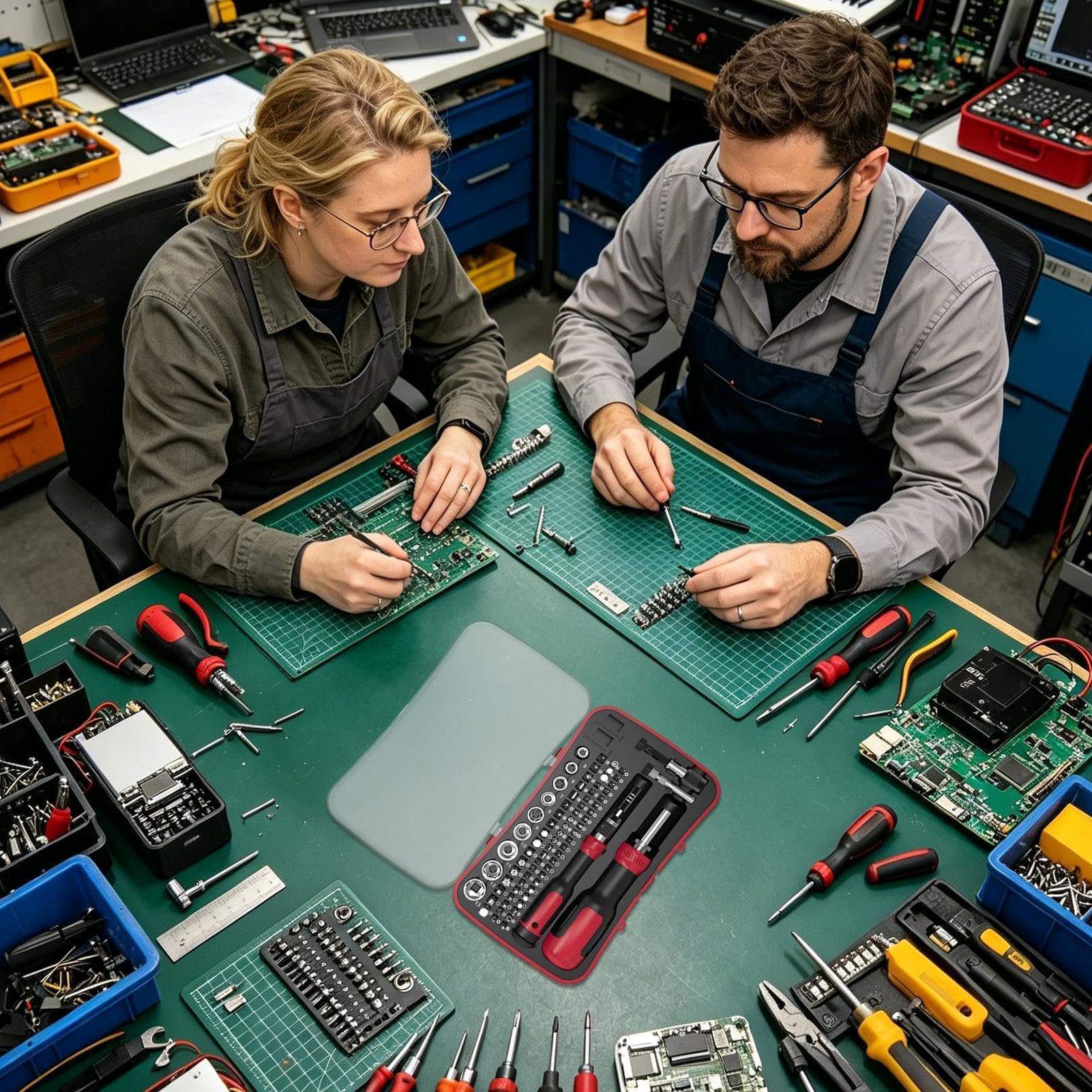 Set Cacciavite a Cricchetto Kit da 77 Pezzi per Riparazione Mobili | Set Cacciaviti di Precisione Per proprietario casa, tecnico, , elettricista, idraulico, garage, officina, elettronica