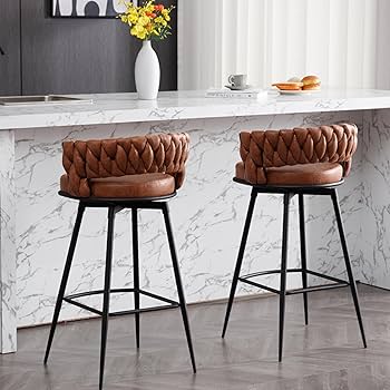 Whiskey Brown Counter Height Bar Stools With Back Bar Stools Set