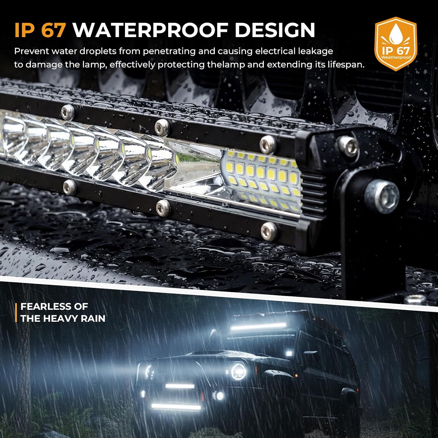 Light Bars for Trucks - 21Inch Ultra Slim LED Light Bar 12V 24V Spot Flood Combo Off Road Driving Fog Lights Waterproof Roof Bumper Lamp for Tractor ATV UTV Pickup Cart SUV (2 Pack)
