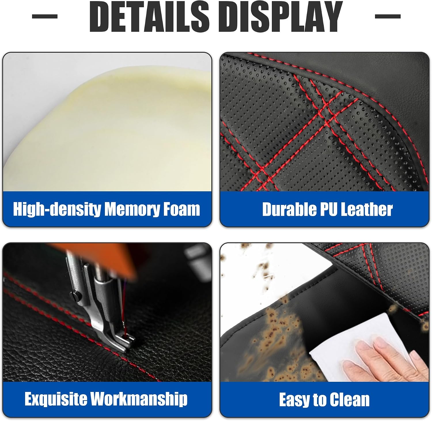 Chopped Razor Tour Pack Backrest Pad Fit for Harley Street Glide FLHX Road Glide FLTRX Road King FLHR Electra Glide FLHT Tri Glide 2014-2023 Touring Models, Red