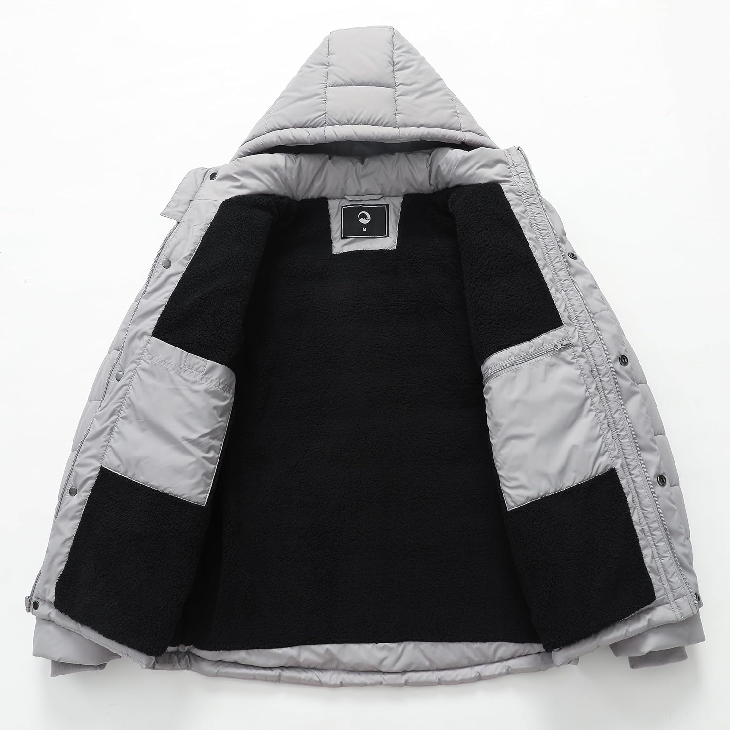 Men's Winter Down Jacket with Detachable Hood | Fleece-Lined Warm Coat Windproof Thickened Design for Cold Weather - Image 8